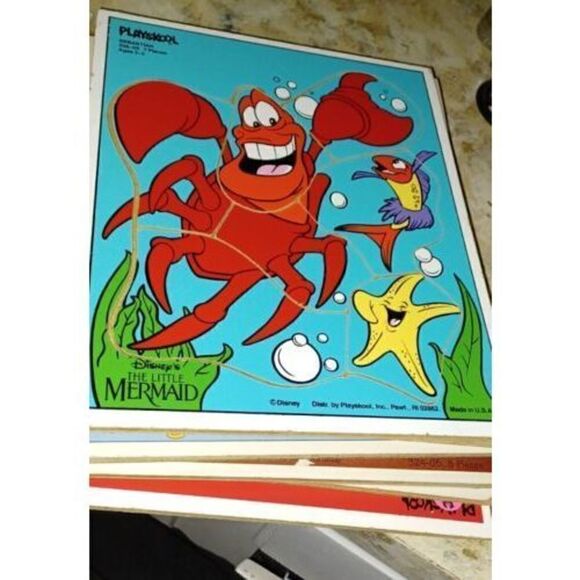 Lot of 8 Vintage Playskool, Peanuts, Barney & Disney Wood Puzzles Collectibles - Picture 2 of 16